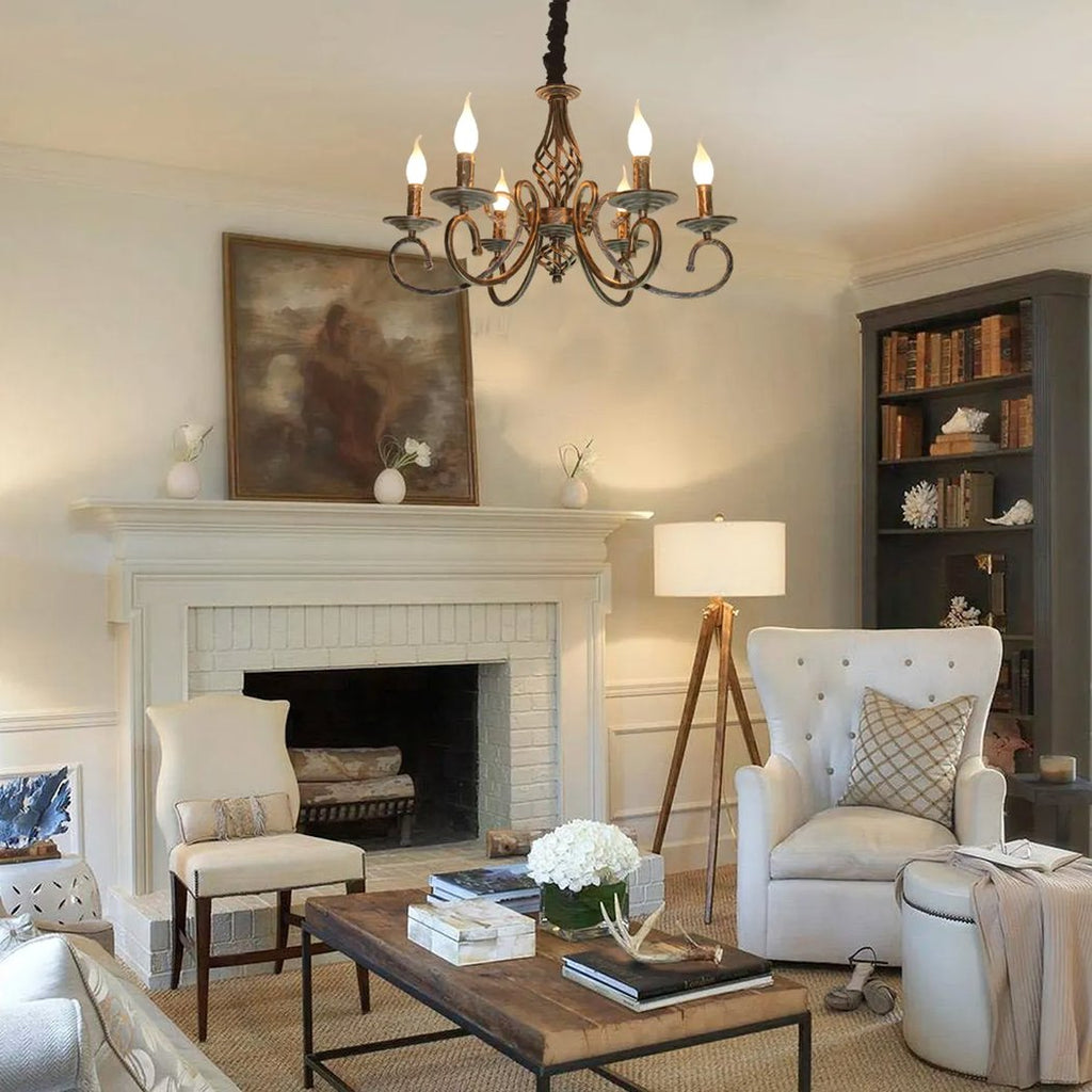 Lustre — Baroque style chandelier vintage cuivre