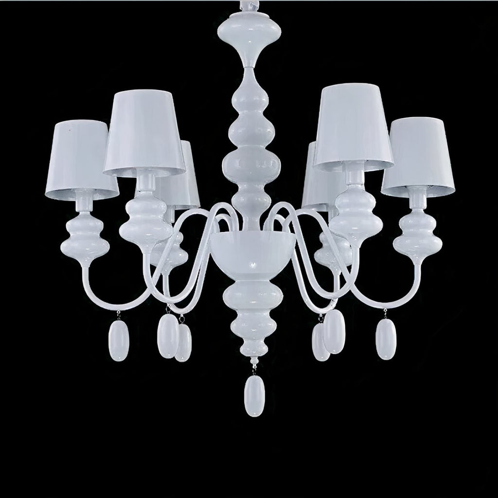 Lustre — Blanc baroque minimaliste en métal