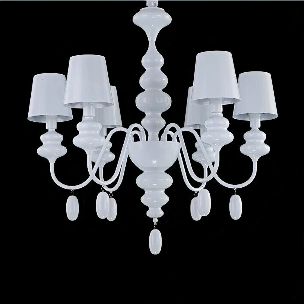 Lustre — Blanc baroque minimaliste en métal