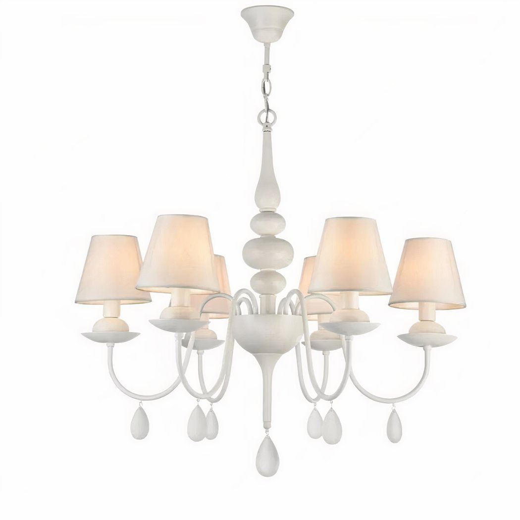 Lustre — Blanc baroque minimaliste en métal
