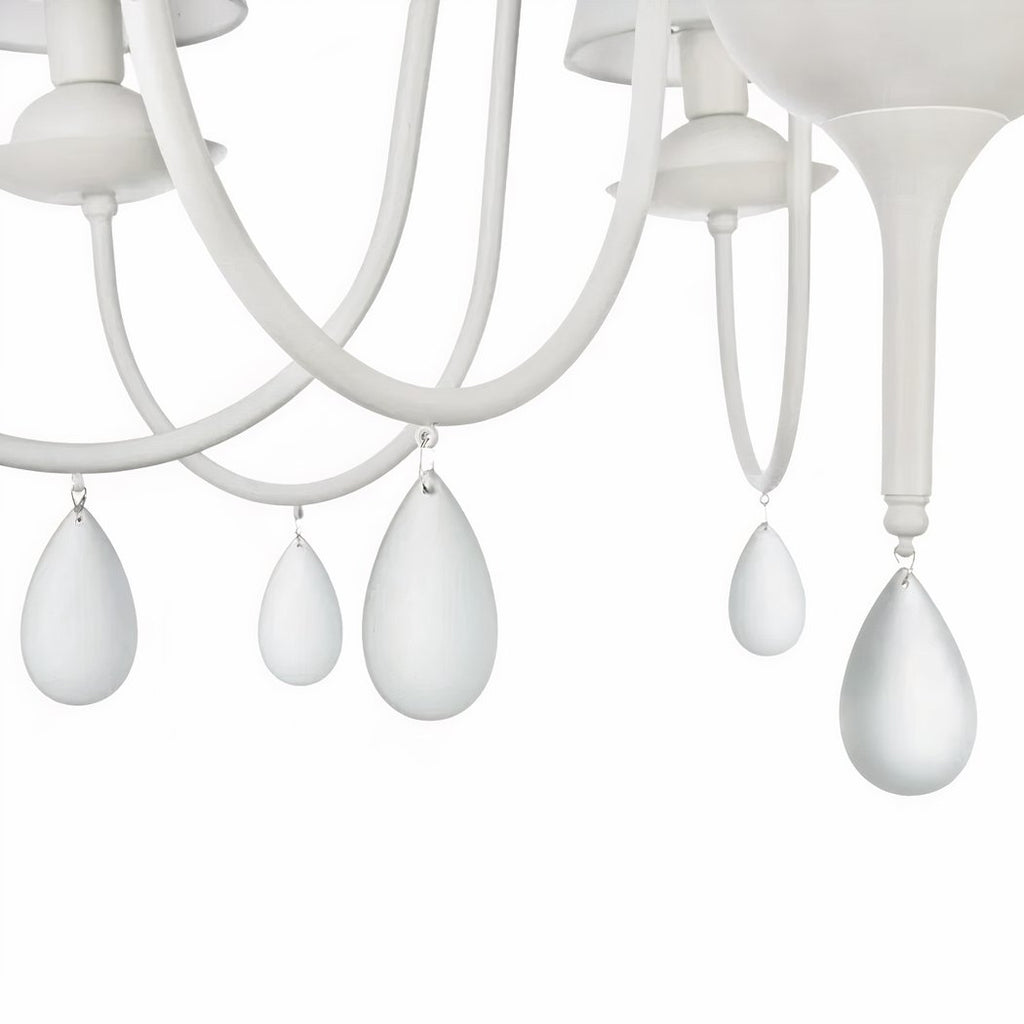 Lustre — Blanc baroque minimaliste en métal