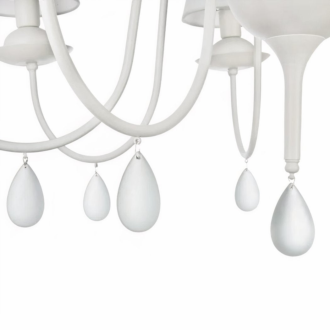Lustre — Blanc baroque minimaliste en métal
