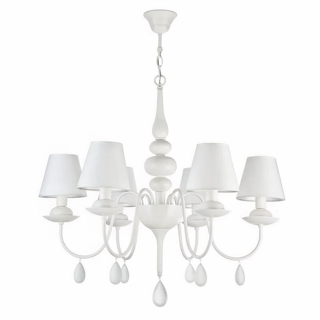 Lustre — Blanc baroque minimaliste en métal