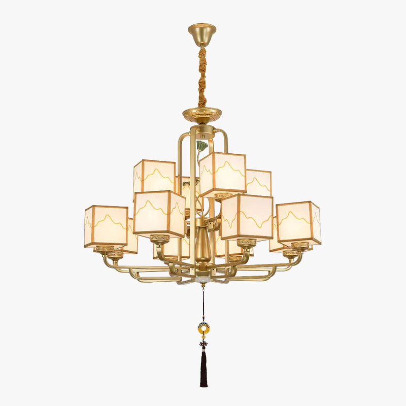 Lustre — Chinois classique doré design pour intérieur élégant