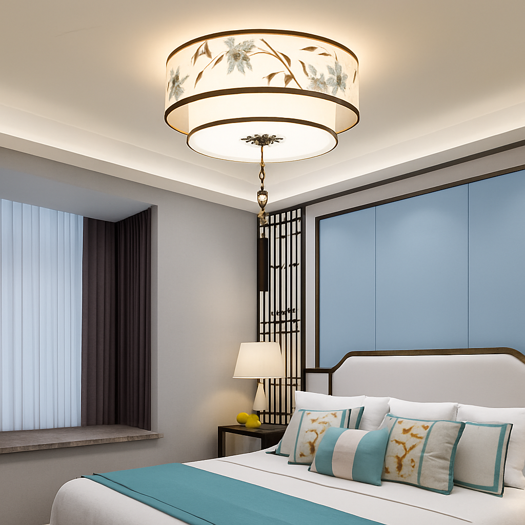 Plafonnier — Chinois plafonnier chambre ronde Chinoiserie Luminaire Suspendu rétro maison salon étude Luminaire éclairage