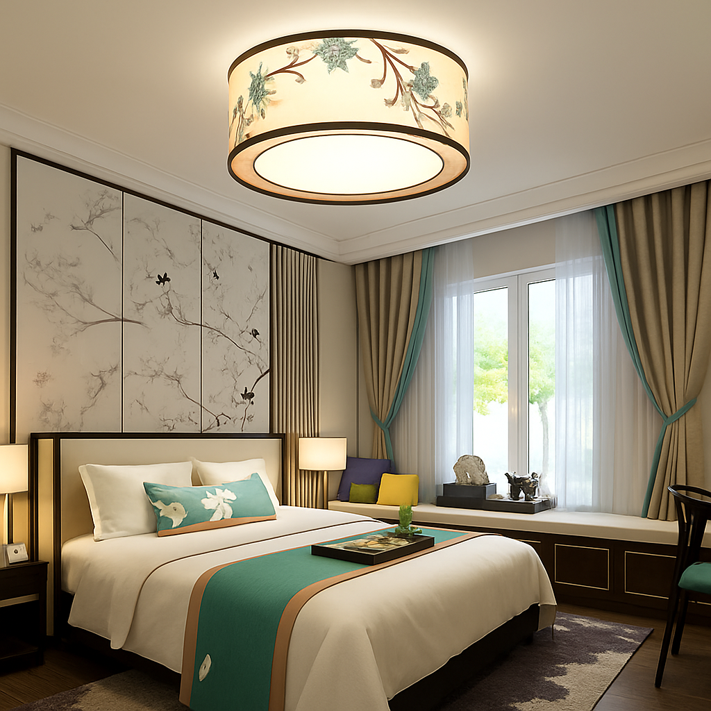 Plafonnier — Chinois plafonnier chambre ronde Chinoiserie Luminaire Suspendu rétro maison salon étude Luminaire éclairage