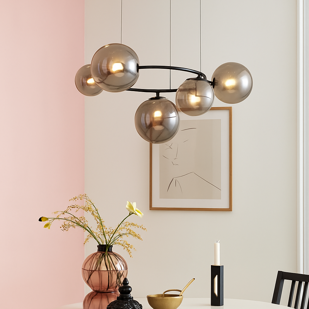 Suspension — De luxe artistique en verre fumé suspension lampe
