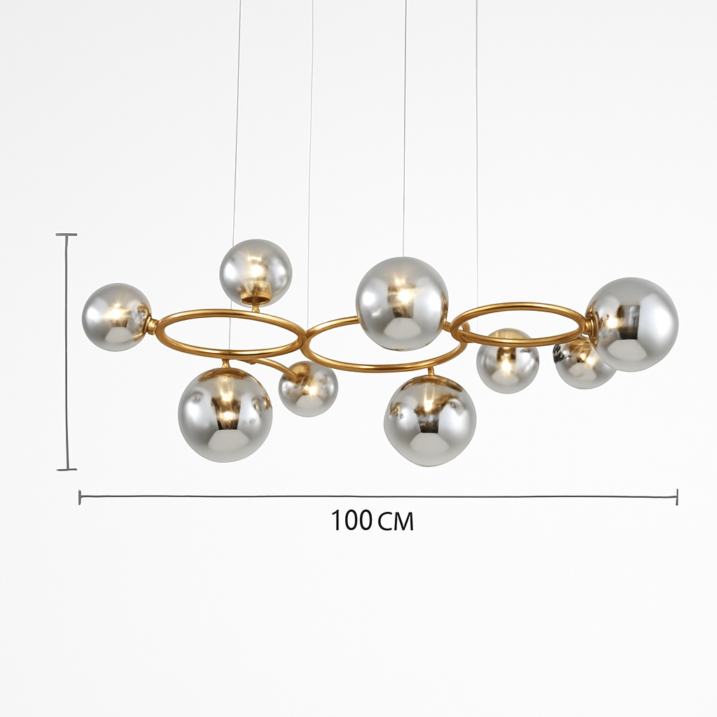 Suspension — De luxe artistique en verre fumé suspension lampe