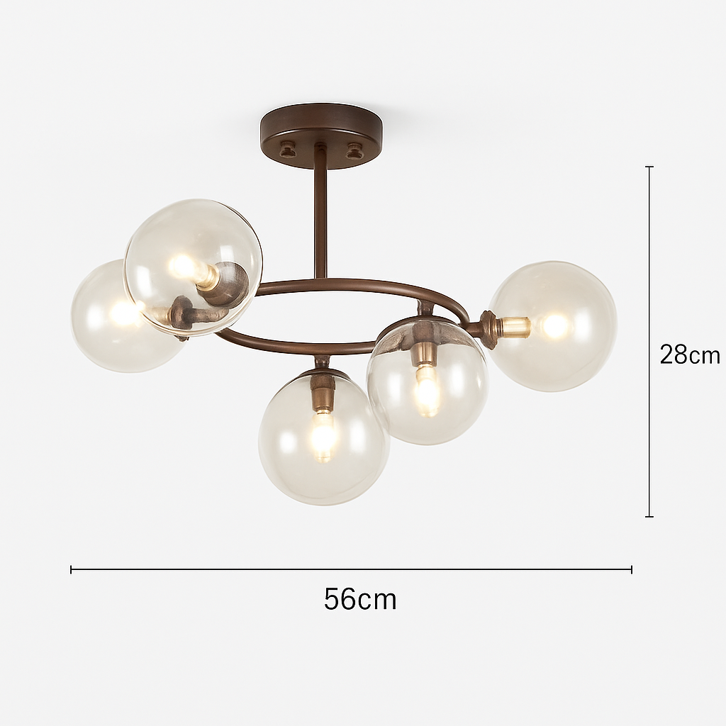 Suspension — De luxe artistique en verre fumé suspension lampe