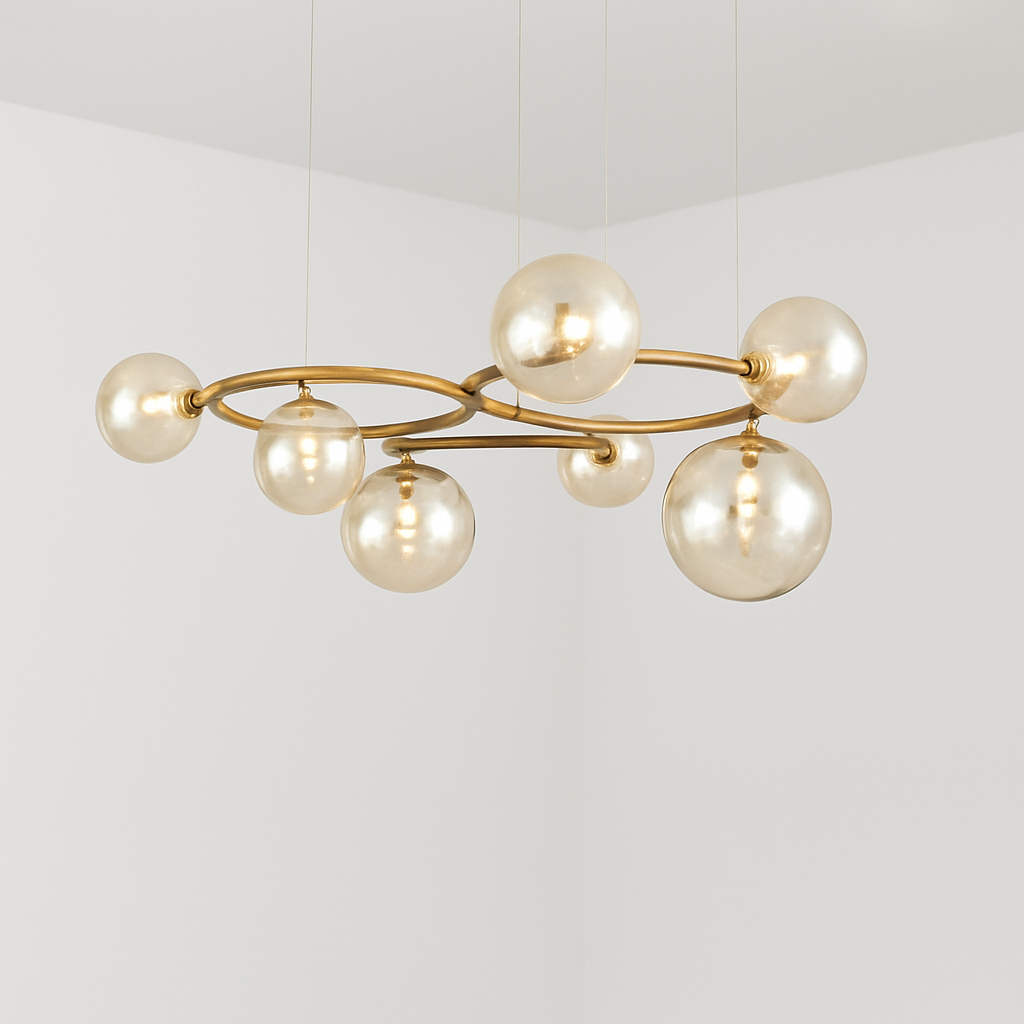 Suspension — De luxe artistique en verre fumé suspension lampe