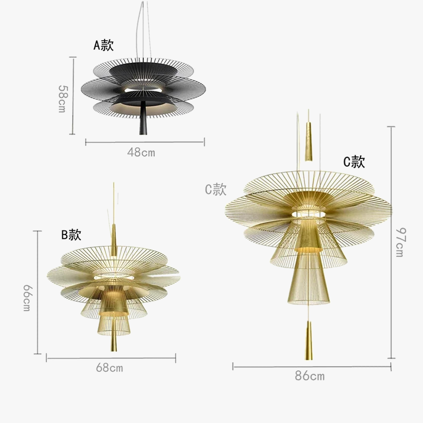 Lustre — De luxe sandyha LED en métal lampe suspendue décorative