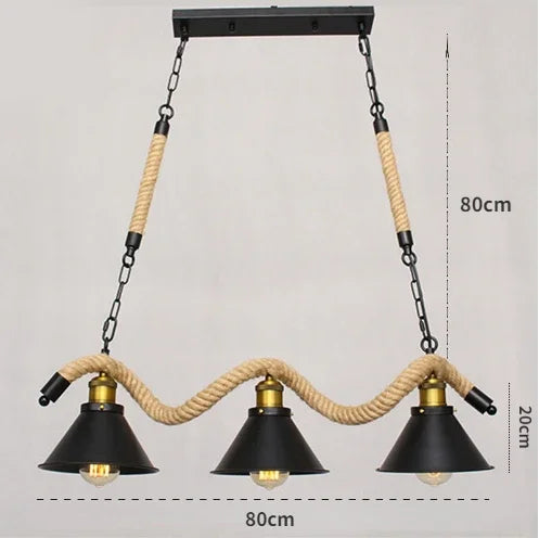 Lustre Industriel Joséphine Rivage en Corde Tressée