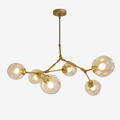 Lustre — Design doré avec boules de verre Lindsey