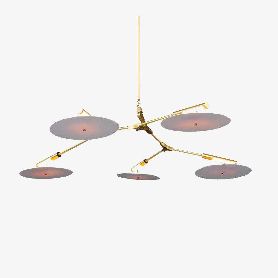 Lustre — Design LED à branches dorées ou noires et cercles Style