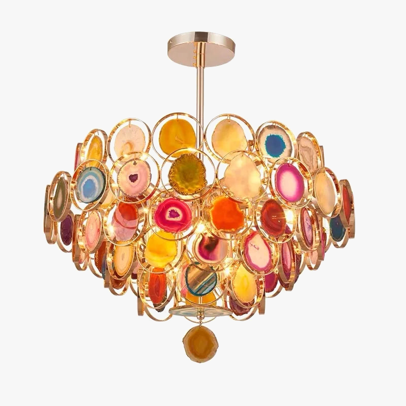 Lustre — Design moderne en agate colorée pour intérieur