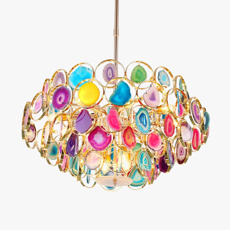 Lustre — Design moderne en agate colorée pour intérieur