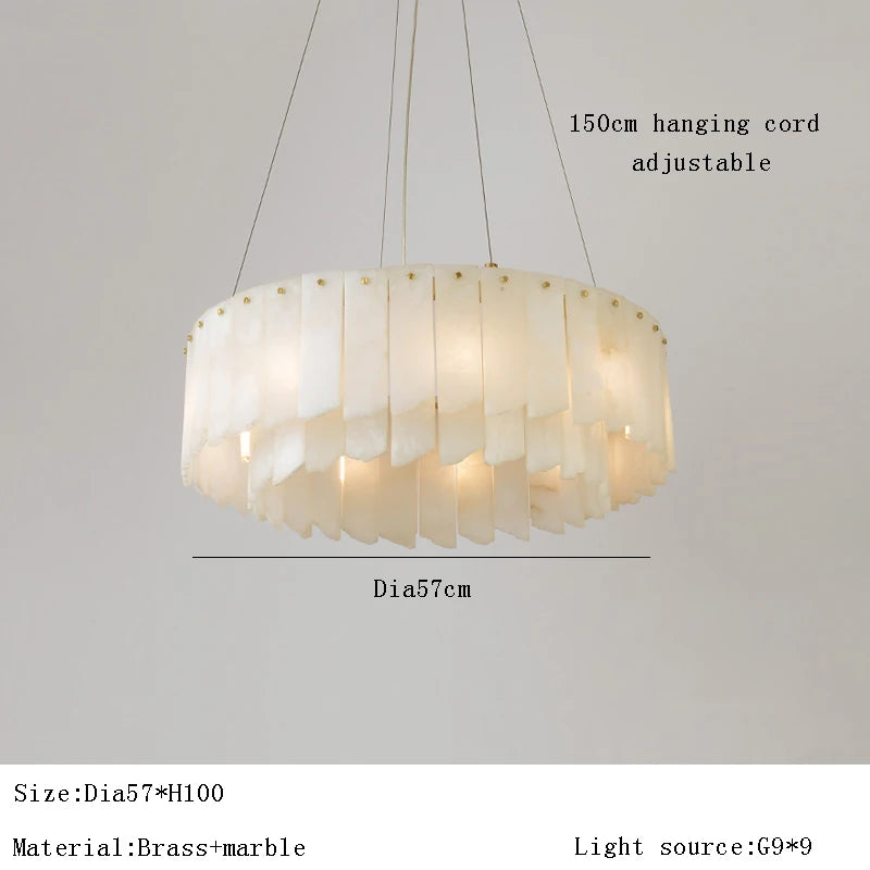 Lustre — Design moderne en marbre naturel espagnol LED