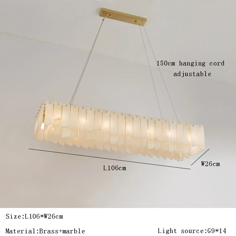 Lustre — Design moderne en marbre naturel espagnol LED
