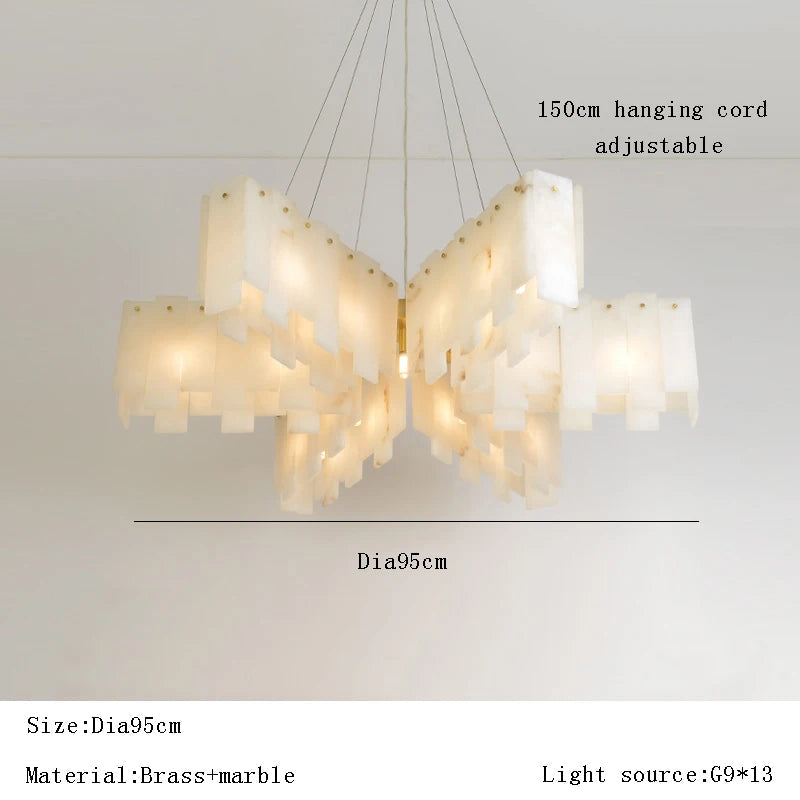 Lustre — Design moderne en marbre naturel espagnol LED