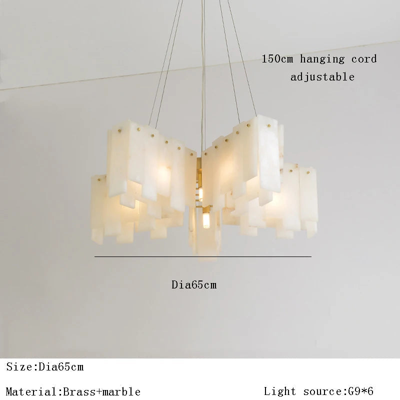 Lustre — Design moderne en marbre naturel espagnol LED