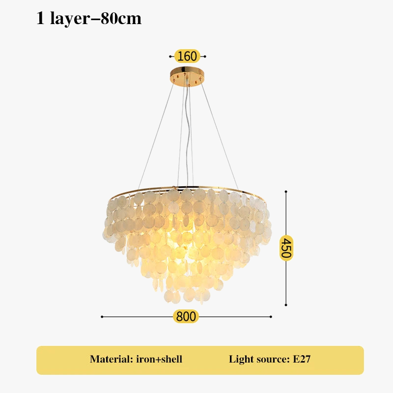 Lustre — En coquillage romantique avec carillon éolien style nordique décoratif