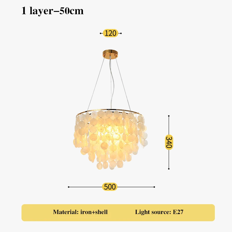 Lustre — En coquillage romantique avec carillon éolien style nordique décoratif