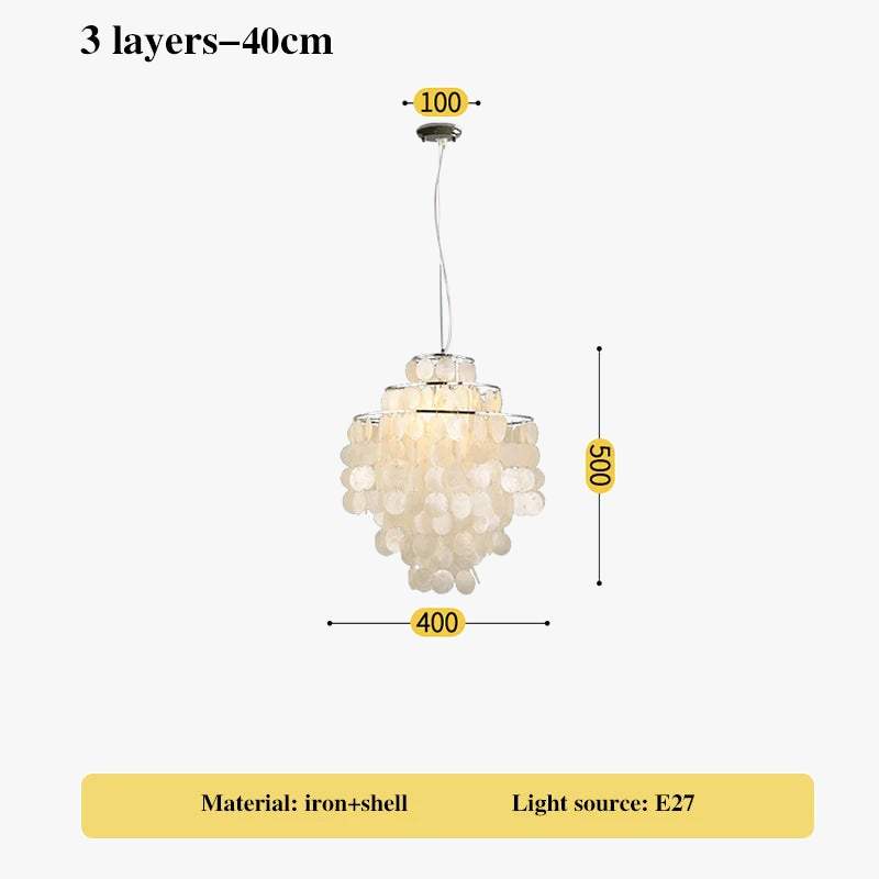 Lustre — En coquillage romantique avec carillon éolien style nordique décoratif