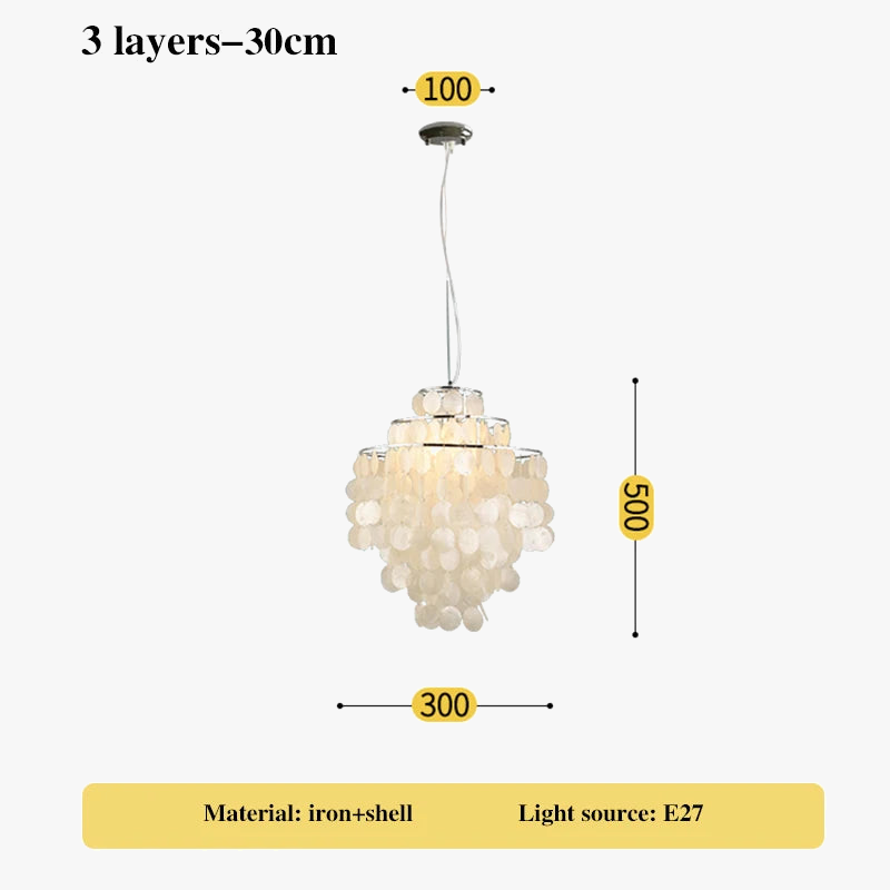 Lustre — En coquillage romantique avec carillon éolien style nordique décoratif