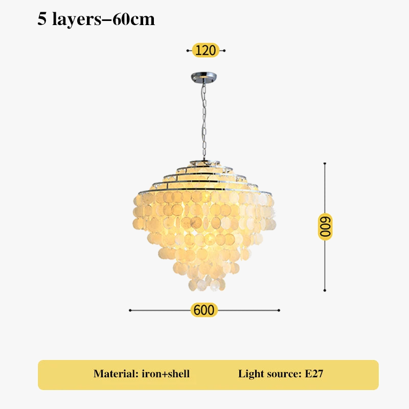 Lustre — En coquillage romantique avec carillon éolien style nordique décoratif