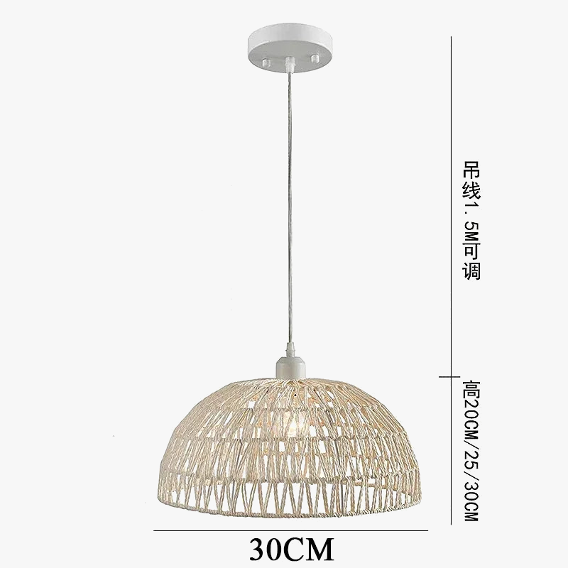 Lustre Japonais Zélie Brume en Corde de Chanvre