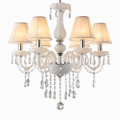 Abat-jour — En cristal chandelier avec abat-jour tissu