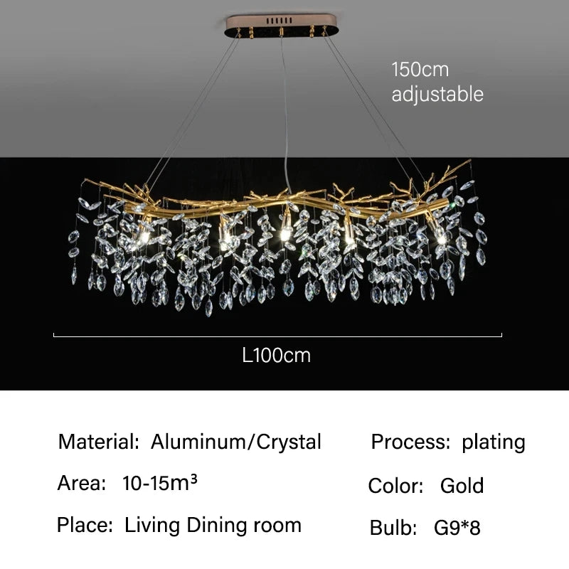 Lustre — En cristal de luxe pour décoration intérieure élégante