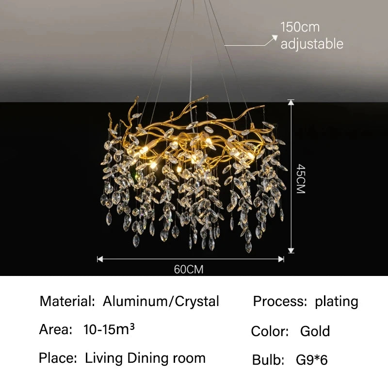 Lustre — En cristal de luxe pour décoration intérieure élégante