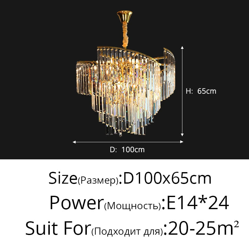 Lustre — En cristal de luxe spirale postmoderne décoratif