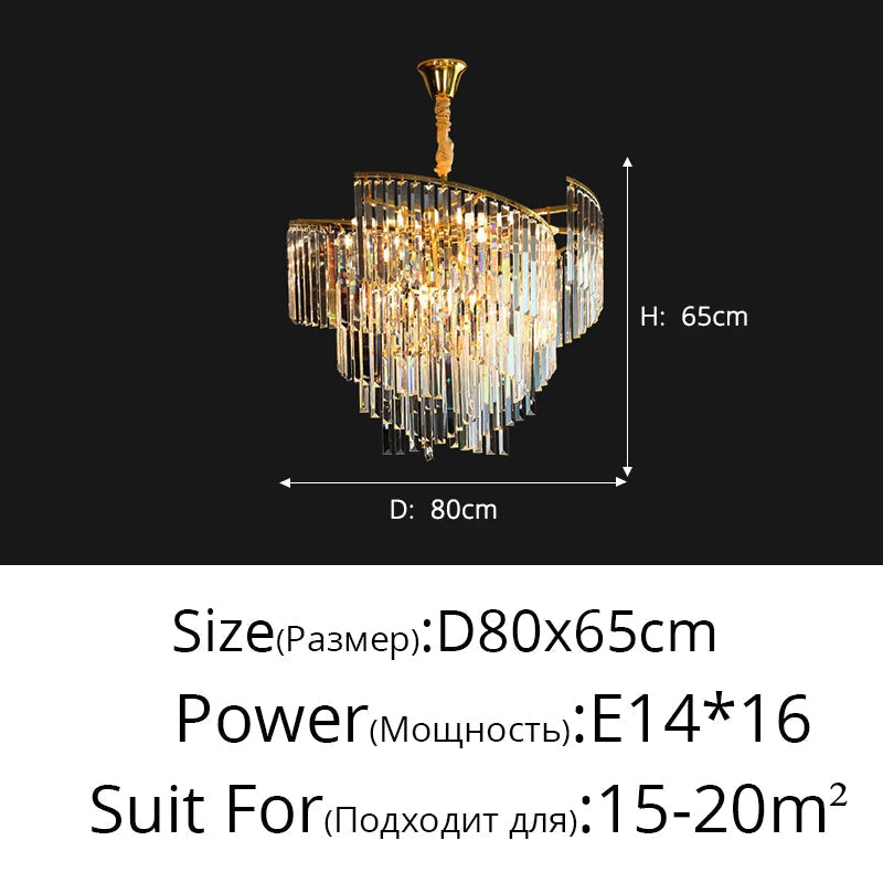 Lustre — En cristal de luxe spirale postmoderne décoratif