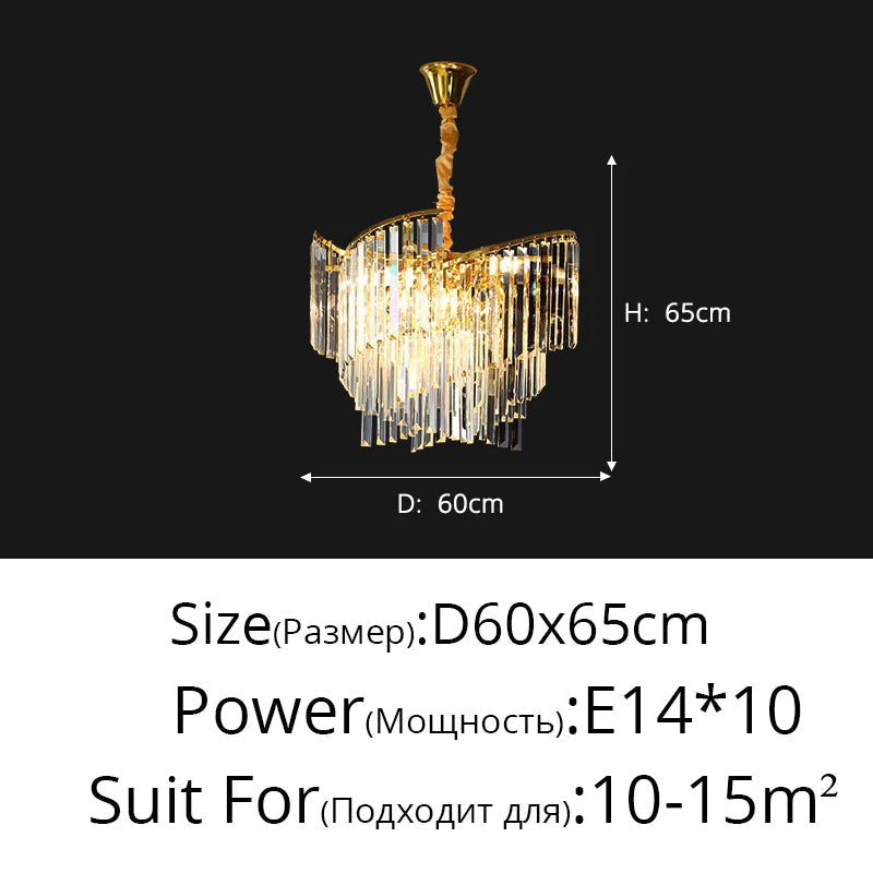Lustre — En cristal de luxe spirale postmoderne décoratif