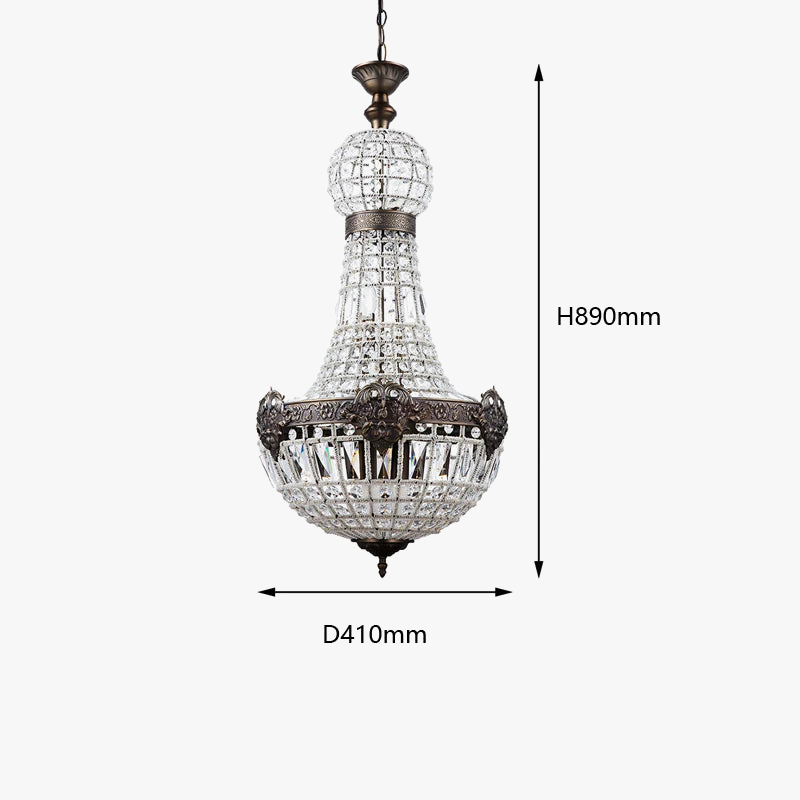 Lustre — En cristal européen 6 lumières pour intérieur élégant