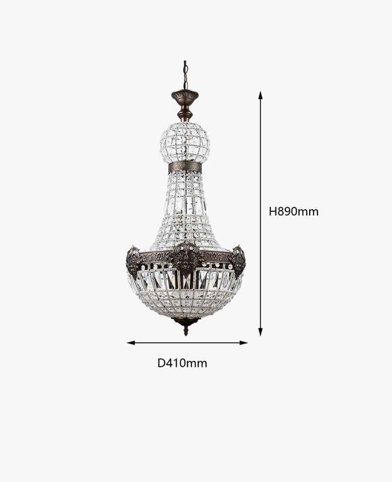 Lustre — En cristal européen 6 lumières pour intérieur élégant