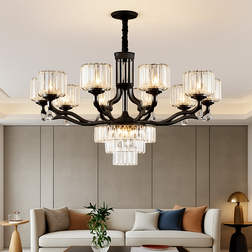 Lustre — En cristal moderne pour éclairage intérieur élégant