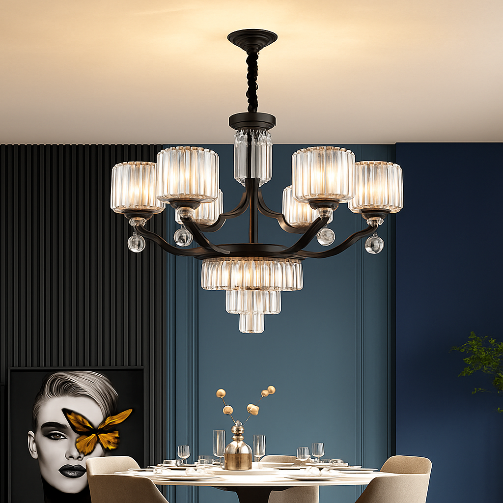 Lustre — En cristal moderne pour éclairage intérieur élégant