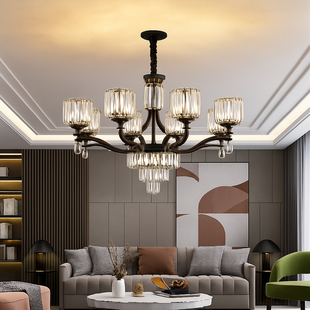 Lustre — En cristal moderne pour éclairage intérieur élégant