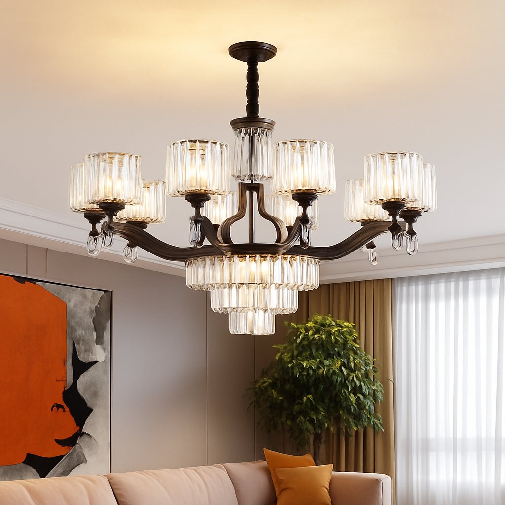 Lustre — En cristal moderne pour éclairage intérieur élégant