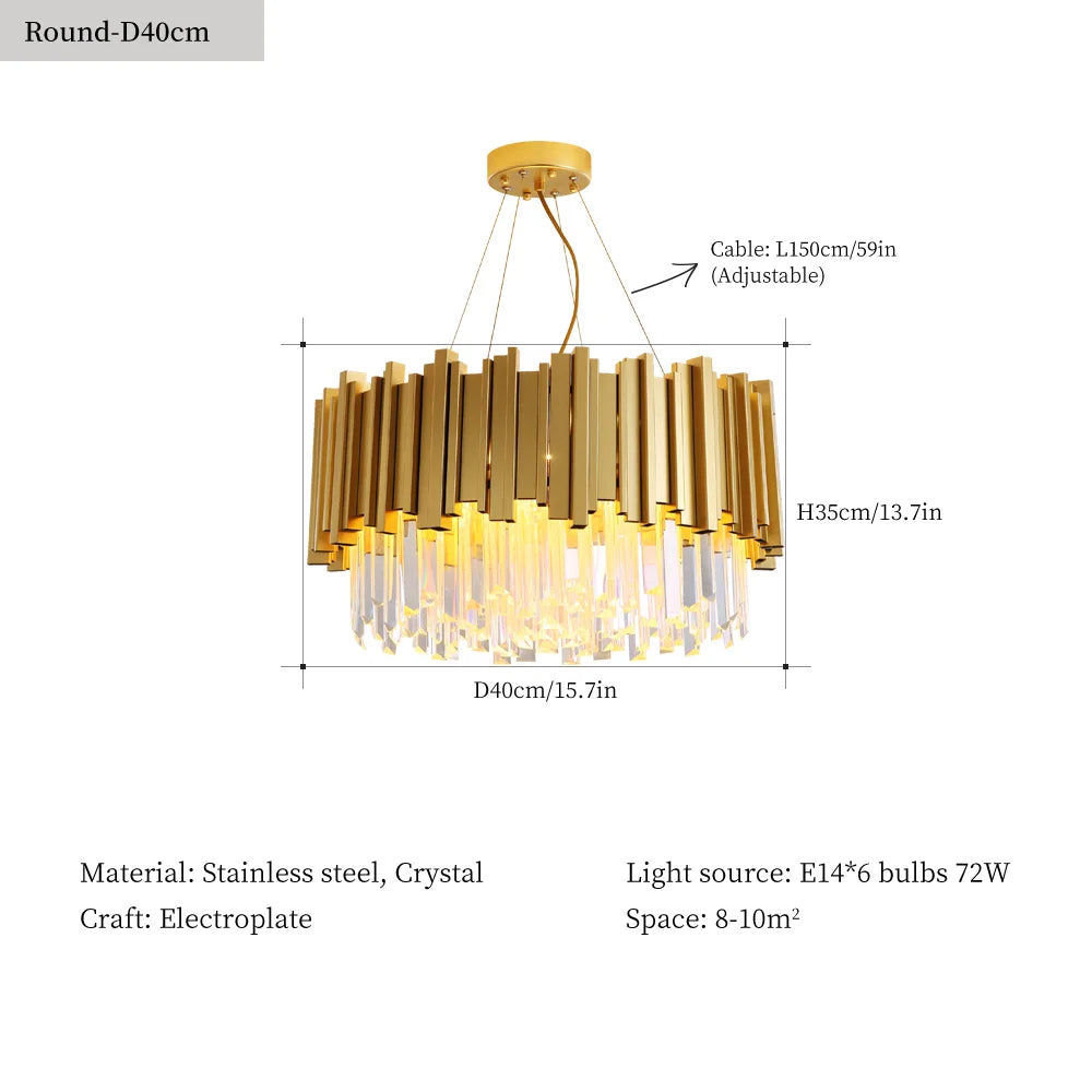 Lustre — En cristal moderne pour décoration intérieure élégante