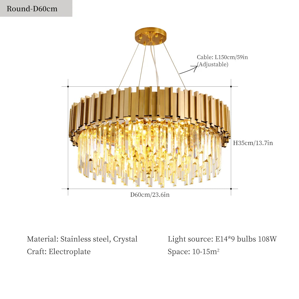 Lustre — En cristal moderne pour décoration intérieure élégante