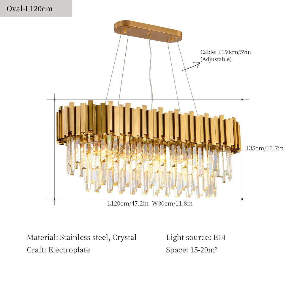 Lustre — En cristal moderne pour décoration intérieure élégante