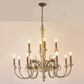 Lustre — En laiton et bois style chandelier à bougies