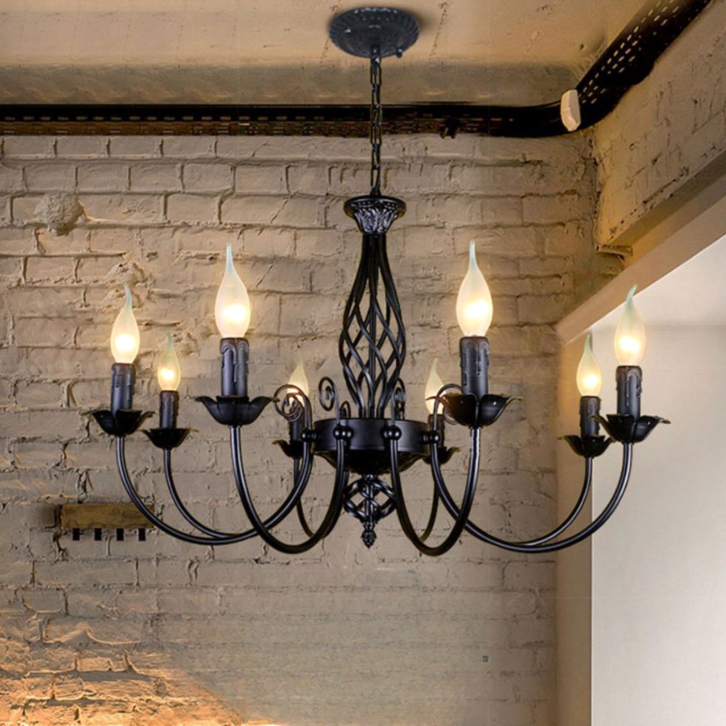 Lustre — Industriel en fer forgé style chandelier