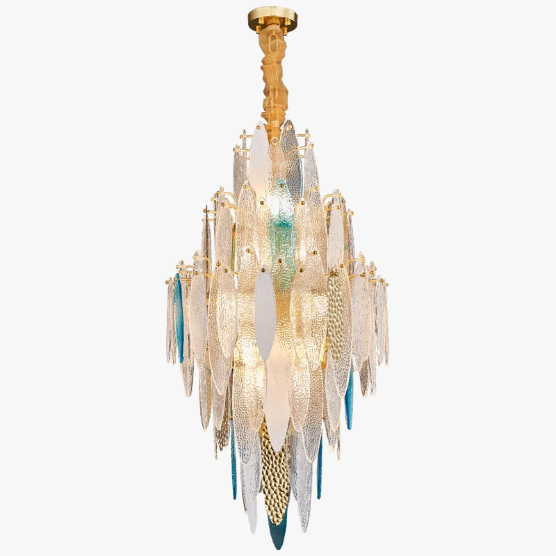 Lustre — LED art déco en fer et verre design élégant pour éclairage moderne