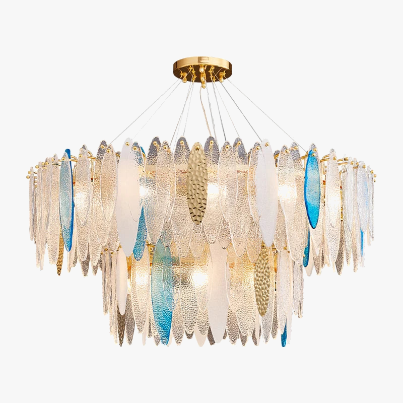 Lustre — LED art déco en fer et verre design élégant pour éclairage moderne