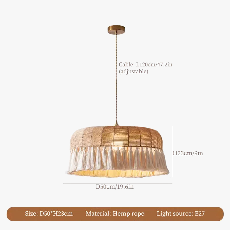 Lustre Naturel Eugénie Sillage en Corde de Chanvre
